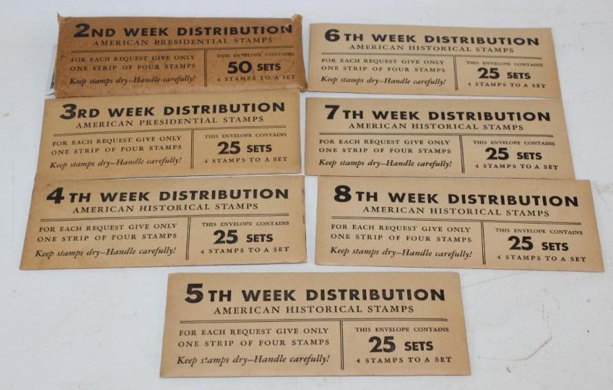 Group of 7 Amoco American Historical Stamp Sets (1 of 4)