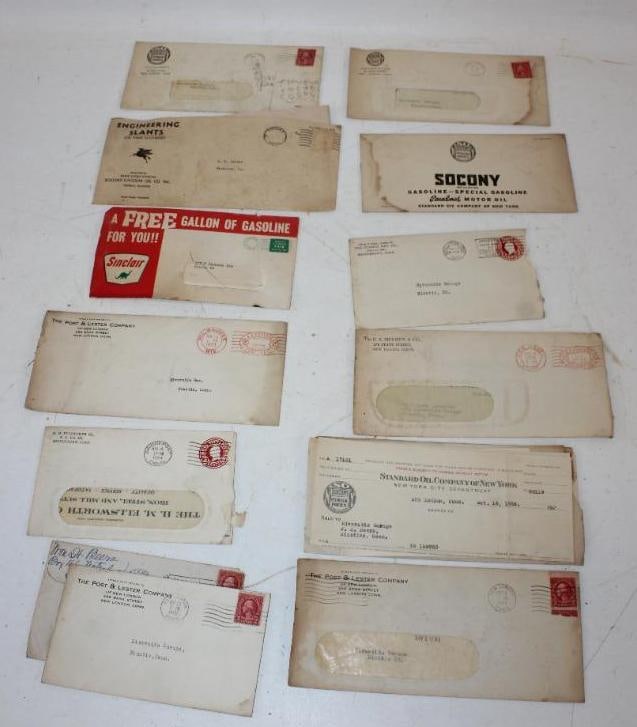 Group of 12 Letters from Gas & Oil Companies with Original Envelopes: Largest is 9" x 4"