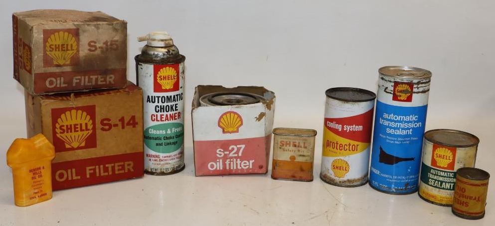Group of 10 Shell Car Care Products: Largest is 15 oz
