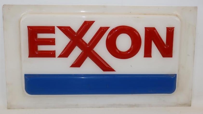 Embossed Exxon Gas Station Plastic Sign Lens (1 of 5)