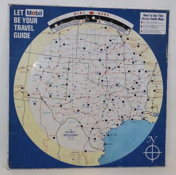 Mobil Travel Guide Interstate Milage Rotating Dial Sign: 28" x 28"