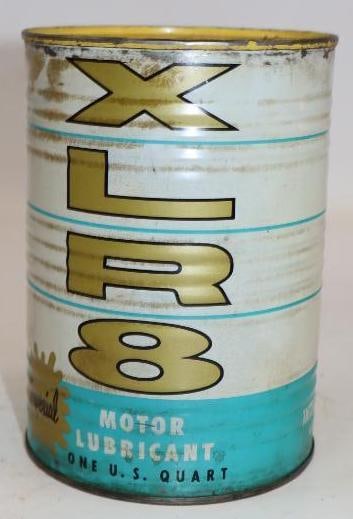 Imperial XLR8 Metal One Quart Oil Can: Empty. 4" x 4" x 5.5"