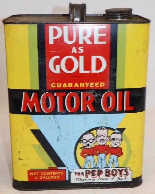 Pep Boys Pure as Gold Metal Two Gallon Oil Can (1 of 4)