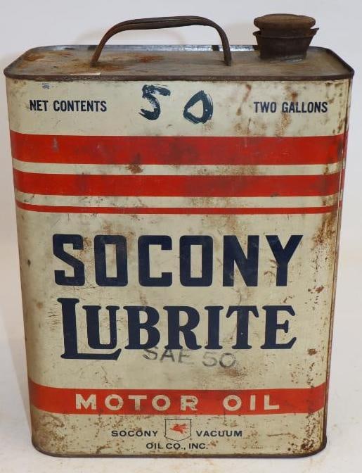 Socony Lubrite Metal Two Gallon Oil Can (1 of 4)