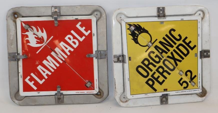Group of 2 Semi Trailer Flip Plackard Warning Sign (1 of 6)