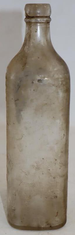 John Walker and Sons Kilmarnock Scotland Embossed Glass Whiskey Bottle: 3.5" x 3.5" x 10"