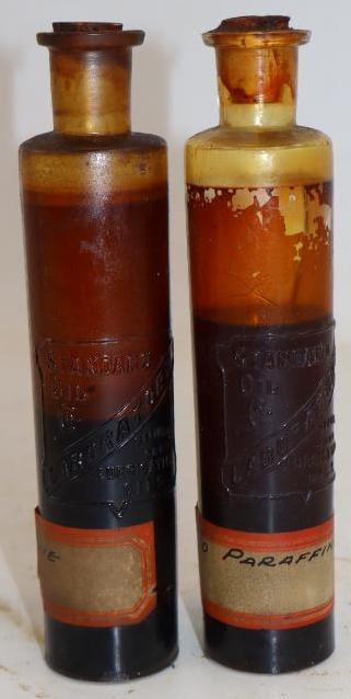 Group of 2 Standard Oil Company Laboratory Embossed Sample Bottles (1 of 2)