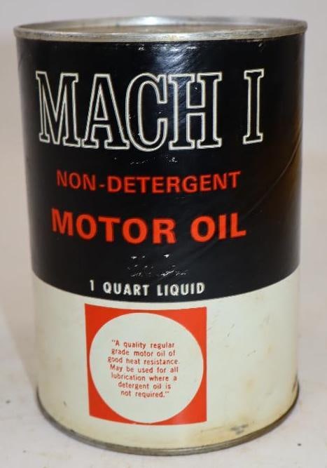 Mach 1 Composite One Quart Oil Can: Empty. 4" x 4" x 5.5"
