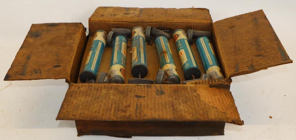 Case of 12 Amoco Insect Sprayer Cans with Glass Jars: Case measures 14.5" x 12" x 7"