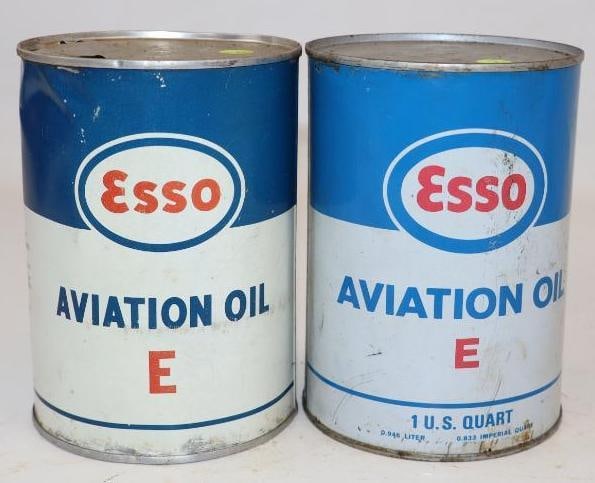 Group of 2 Esso Aviation Metal One Quart Oil Cans (1 of 3)