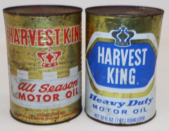 Group of 2 Harvest King Metal One Quart Oil Cans (1 of 3)
