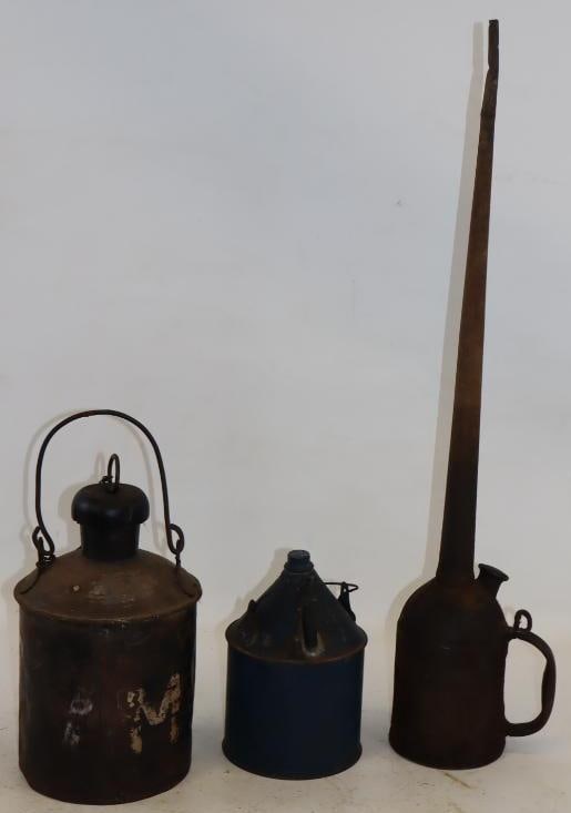Group of 3 Different Lamp and Railroad Oil Cans (1 of 4)
