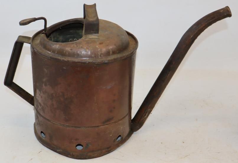 Brookins Copper 1.25 Gallon Swing Spout Pour Can: 17" x 8.5" x 12"