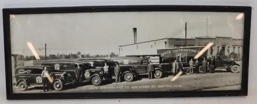 1930's Joyce Distributing 7-Up Dayton, Ohio Framed Photo: 20" x 8"
