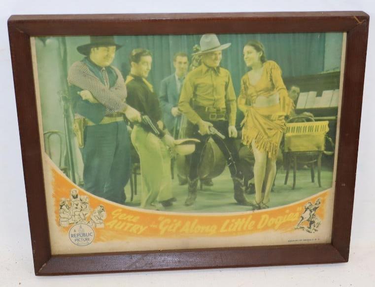 Gene Autry "Git Along Little Dogies" Framed Advertisement (1 of 3)