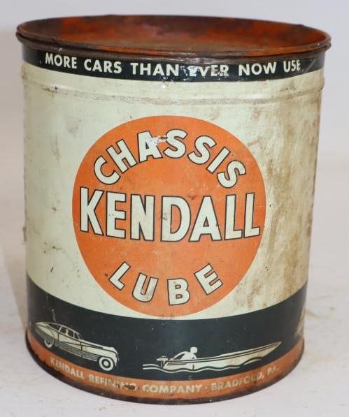 Kendall Five Pound Grease Can with Transportation Scene (1 of 4)