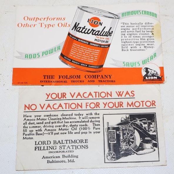 Group Of 2 Amoco And Lion Nature Lube Ink Blotters (1 of 2)