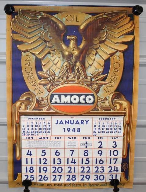 1948 Amoco NOS Advertising Calendar: 27" x 19"