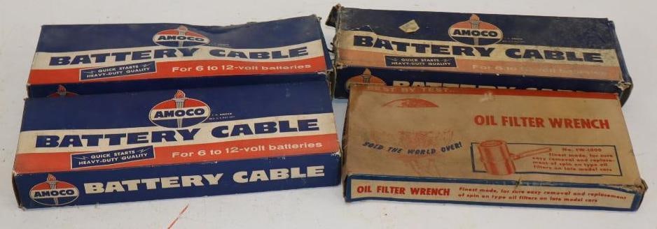 Group of 4 Amoco Battery Cable & Oil Filter Wrench in Original Boxes (1 of 4)