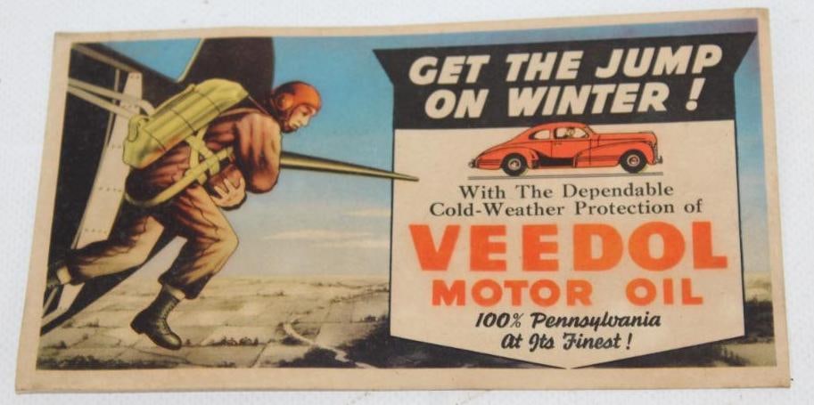 Veedol 'Get the Jump on Winter' Ink Blotter: 6" x 3.25"
