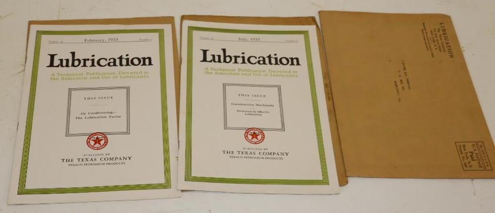 Group of 3 -1933 Texaco Lubrication Magazines with Original Shipping Envelopes (1 of 4)
