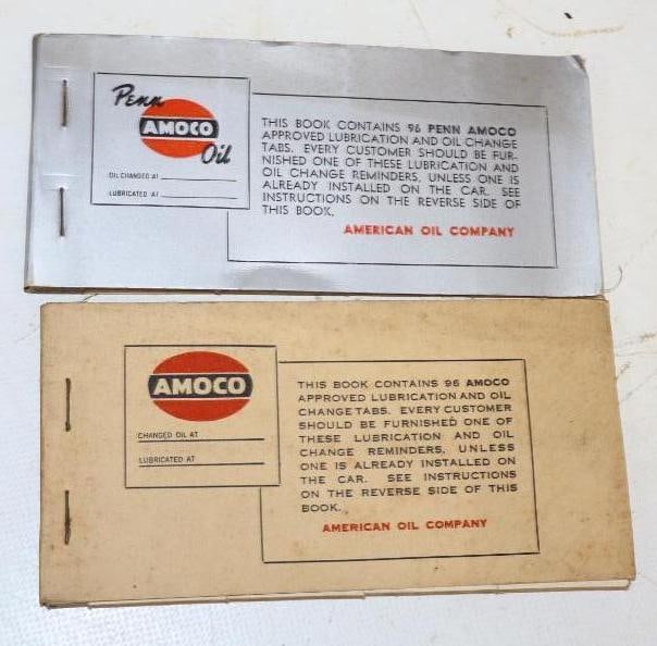 Group of 2 American Oil Amoco & Penn Amoco Oil Change Reminder Tag Books (1 of 2)