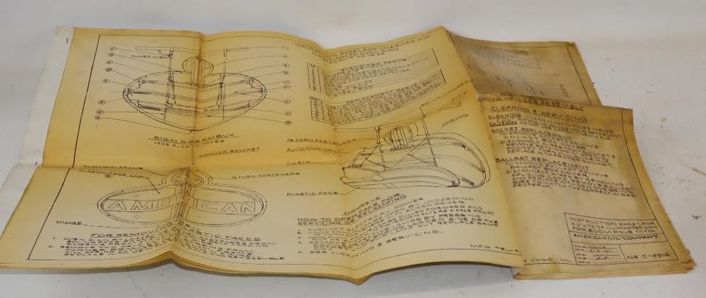 1961 Blueprint Instruction Sheet for American Oil Illuminated Oval Sign (1 of 4)