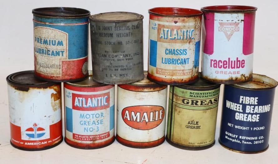 Group of 9 - 1 Pound Grease Cans (1 of 2)