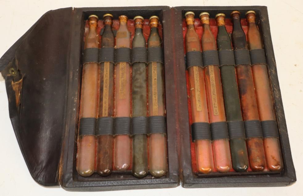 Early 10 Bottle Oil Sample Kit In Leather Case (1 of 5)