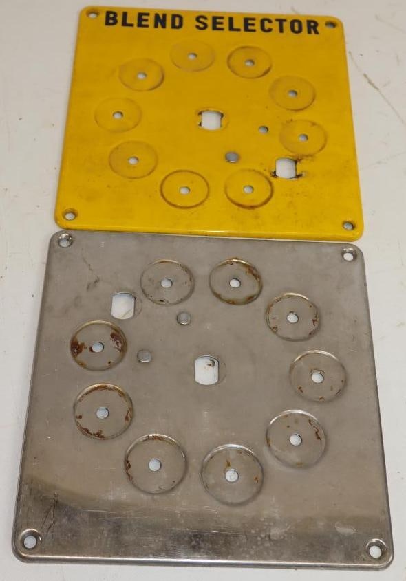 Group of 2 Blend Selecter Porcelain & Stainless Gas Pump Base Plates (1 of 4)