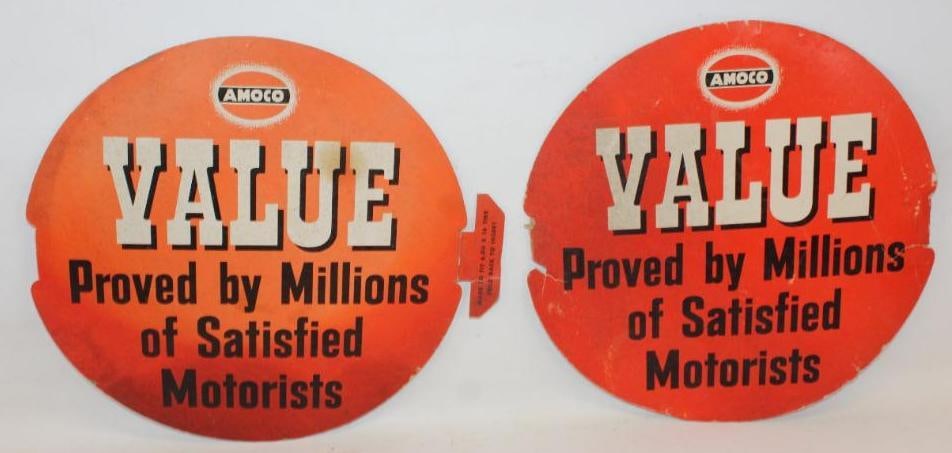 Group of 2 Amoco Value Cardboard Tire Insert Signs (1 of 4)