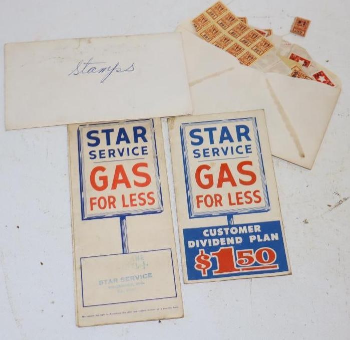 Group Of 2 Star Service Gas Station Stamp Books With Stamps (1 of 5)