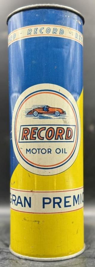 Record Blue/Yellow Oil Liter One Quart Oil Can (1 of 6)