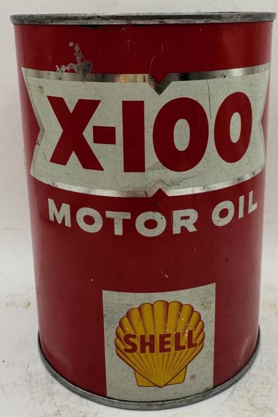 Shell X-100 Motor Oil One Quart Oil Can (1 of 6)
