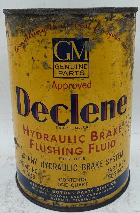 GM Declene One Quart Oil Can: quart, empty