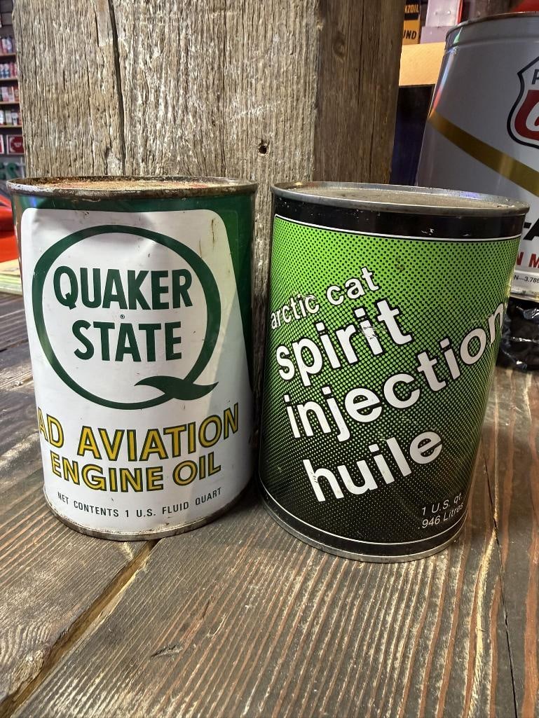 Quaker Aviation & Arctic Cat Oil Cans (1 of 6)