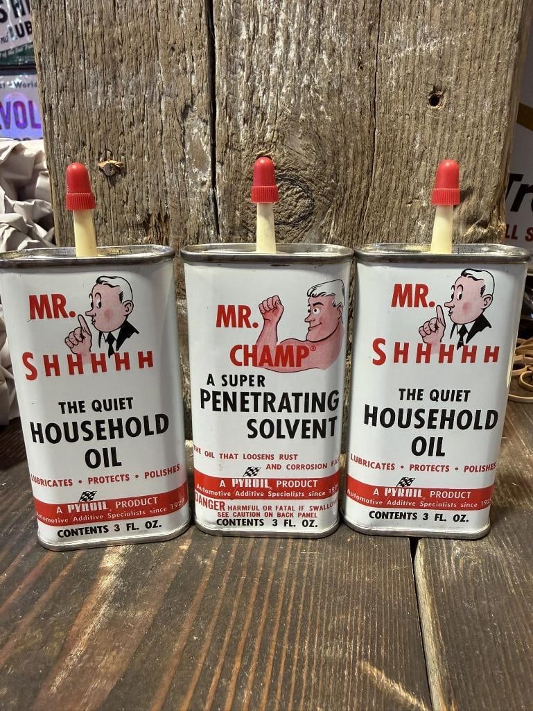 Mr SHH & Mr Champ Oil Cans: All full and uncut