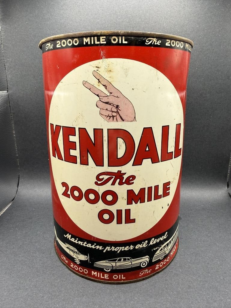 Kendall Oil Can: 5 quart, empty