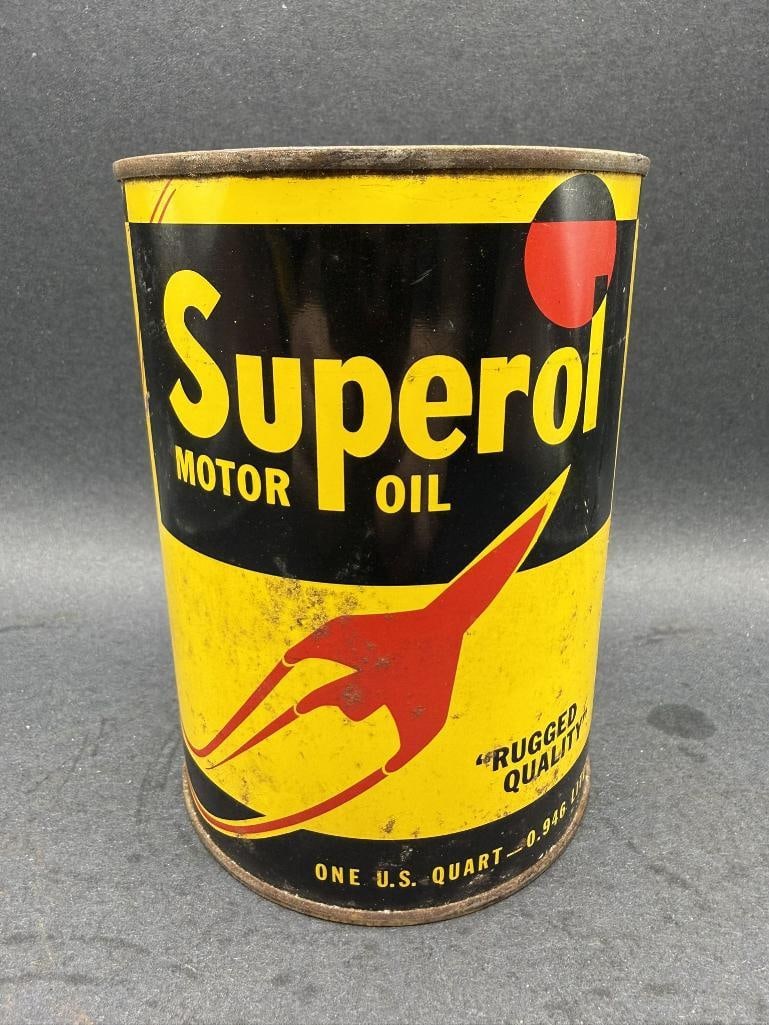 Superol Oil Can: Quart, Empty