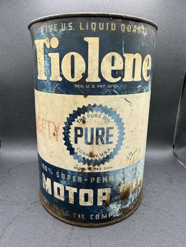 Tiolene Oil Can: 5 quart, empty