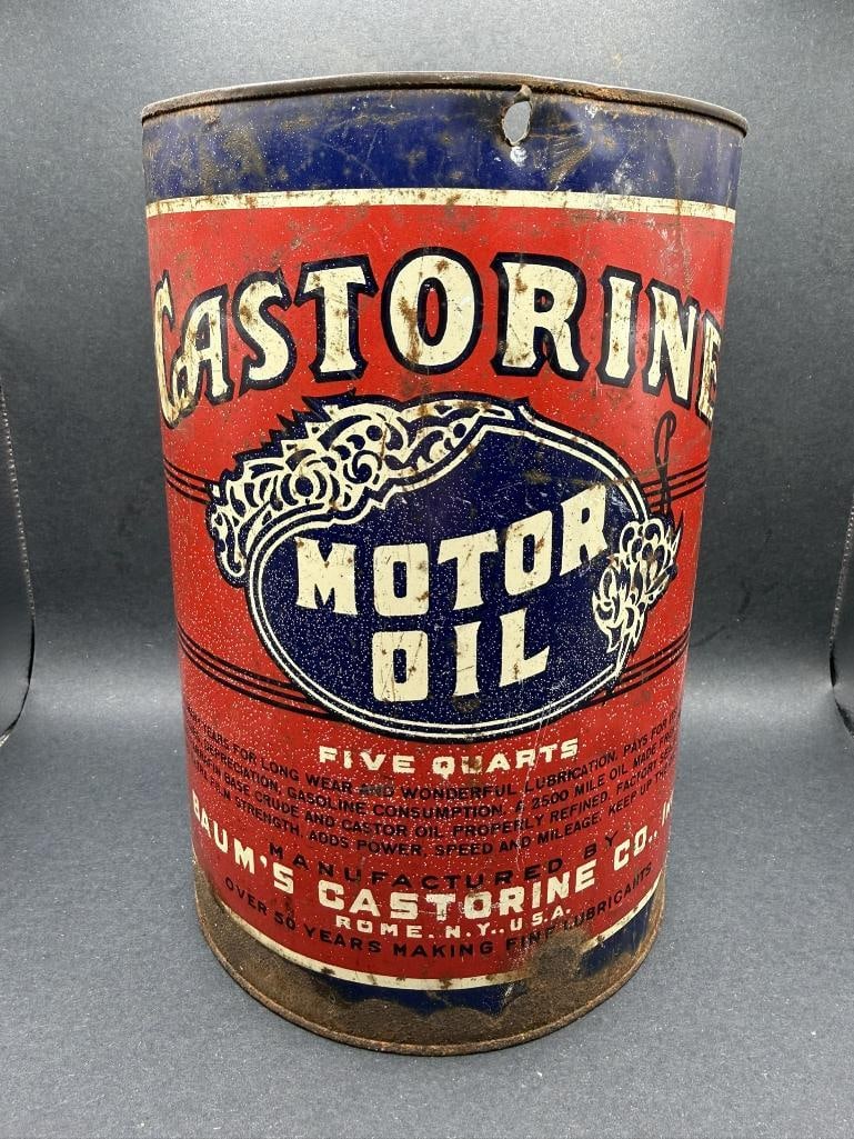 Castorine Oil Can: 5 quart, empty