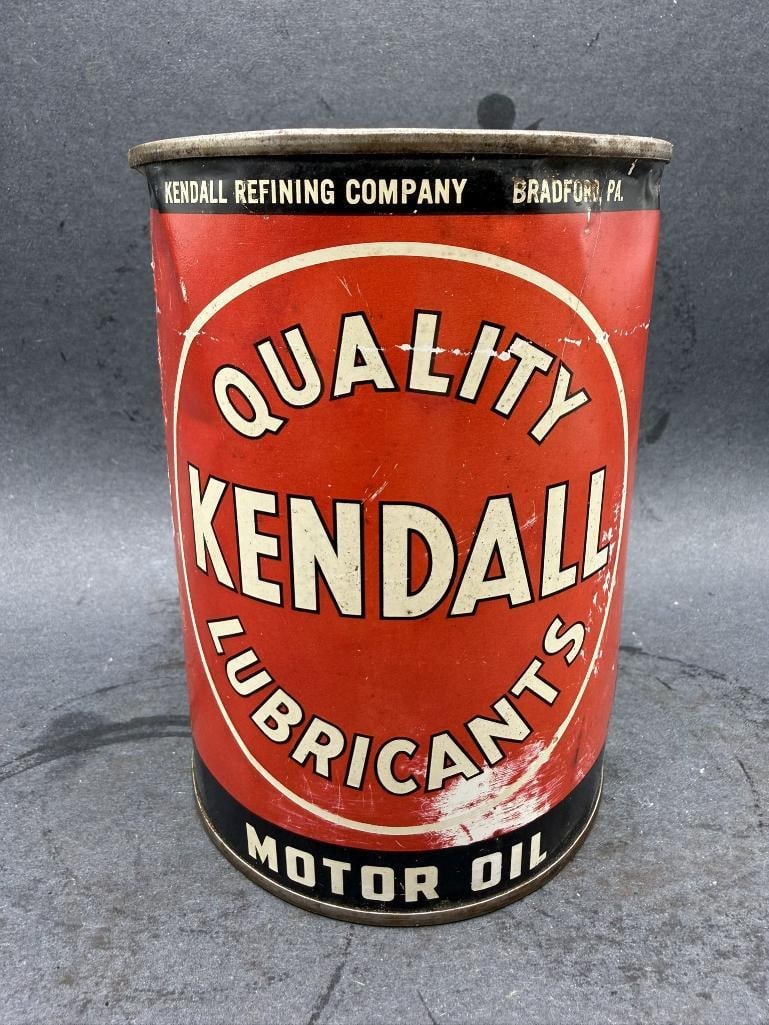 Kendall Oil Can: Quart, Empty