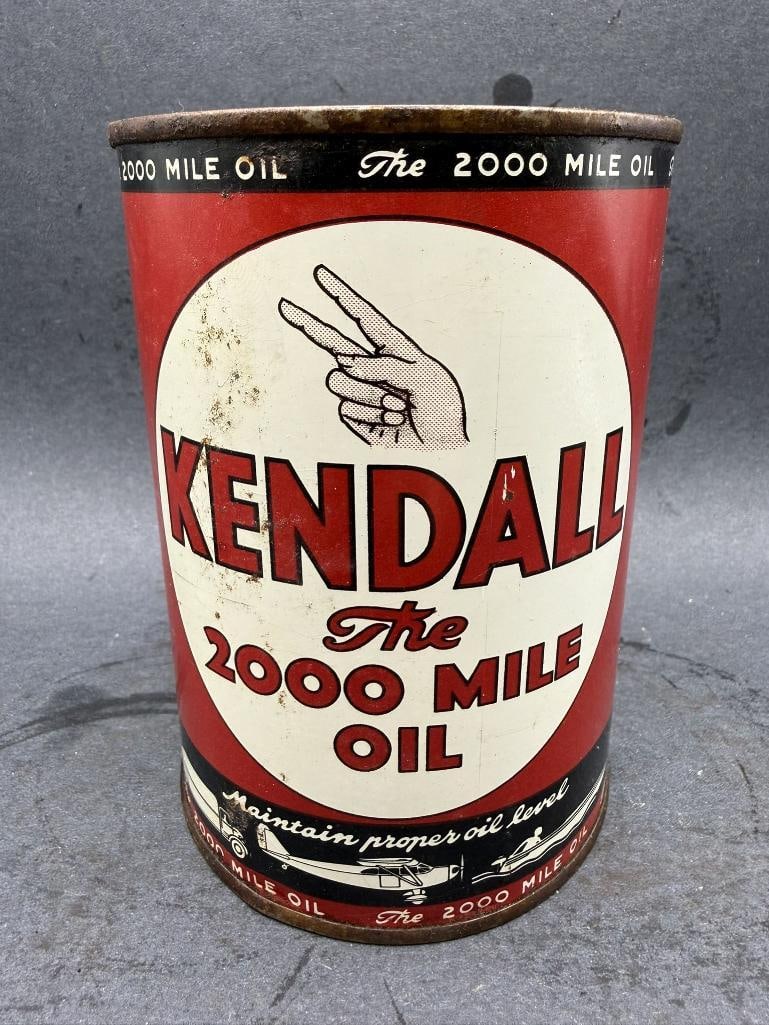 Kendall Oil Can: Quart, Empty