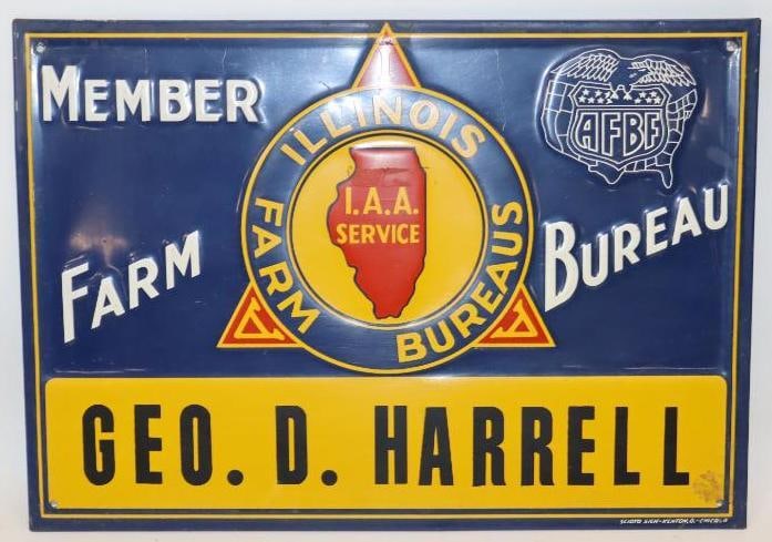Illinois Farm Bureau SST Embossed Advertising Sign (1 of 4)
