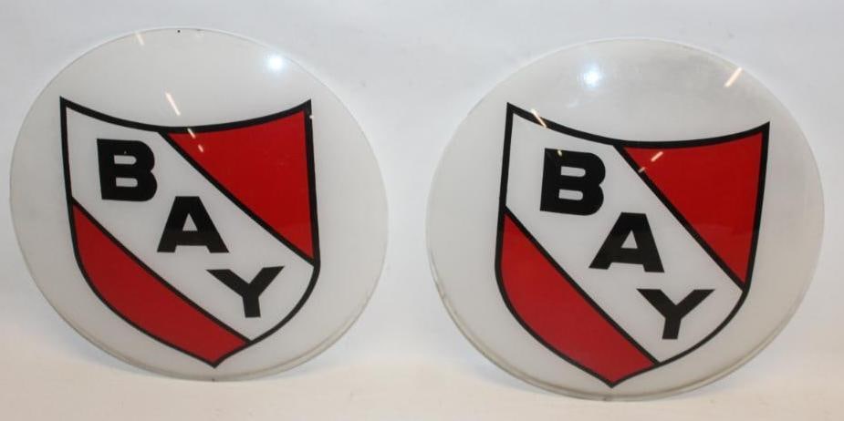 Pair of Bay 13.25" Gas Pump Globe Lenses (1 of 9)