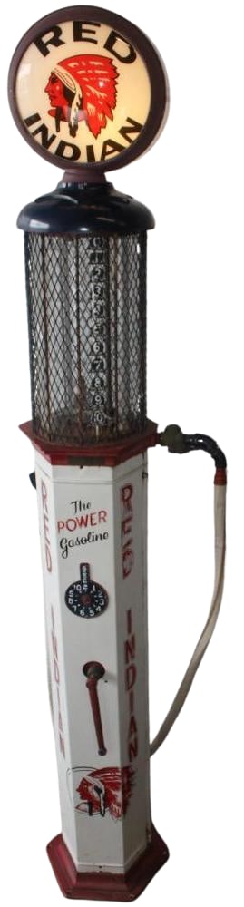 1927 American 2377 "Western Special" Red Indian Ten Gallon Visible Gas Pump with Glass Cylinder and (1 of 20)