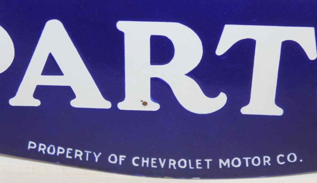 Chevrolet Genuine Parts DSP Porcelain Advertising Dealership Sign - 10