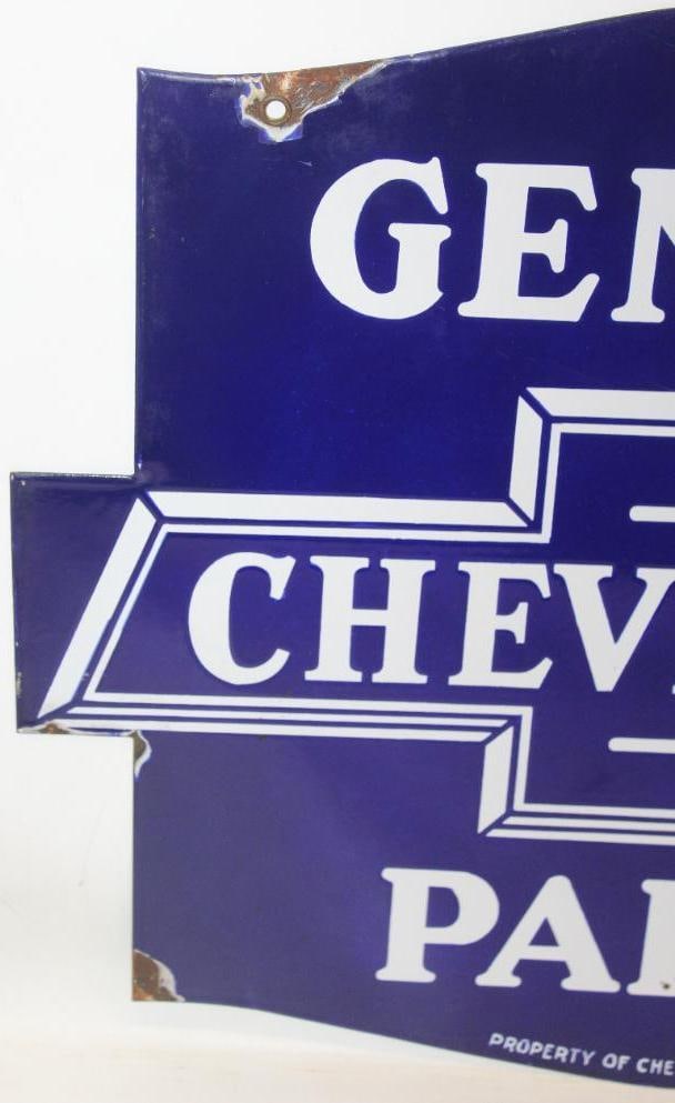 Chevrolet Genuine Parts DSP Porcelain Advertising Dealership Sign - 11