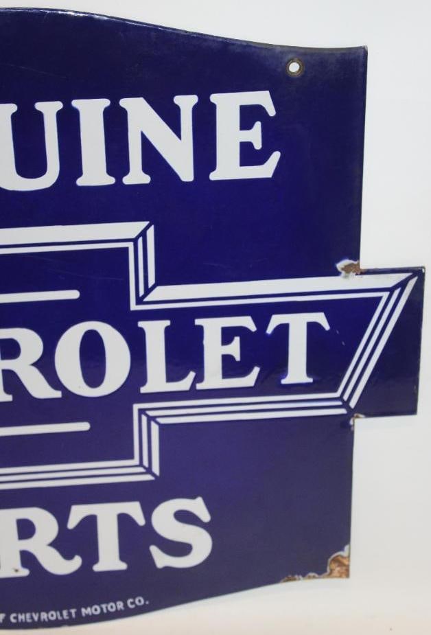 Chevrolet Genuine Parts DSP Porcelain Advertising Dealership Sign - 12