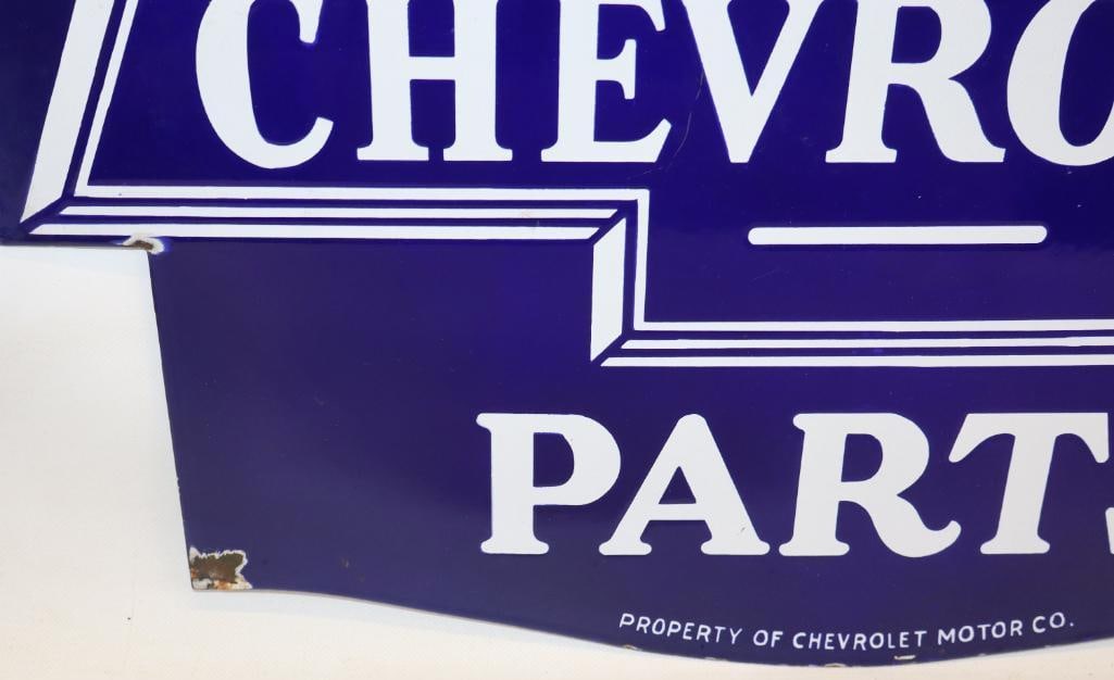 Chevrolet Genuine Parts DSP Porcelain Advertising Dealership Sign - 16